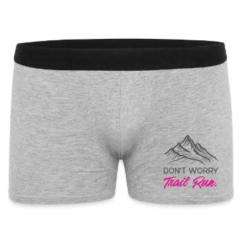 Ne vous inquiétez pas. Course en sentier. - Boxer Homme - gris chiné - Devant