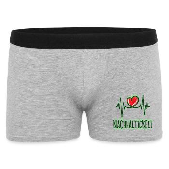 Umwelt Nachhaltigkeit Spruch Erde Naturschutz Herz - Männer Boxer Shorts - Grau meliert - Vorne