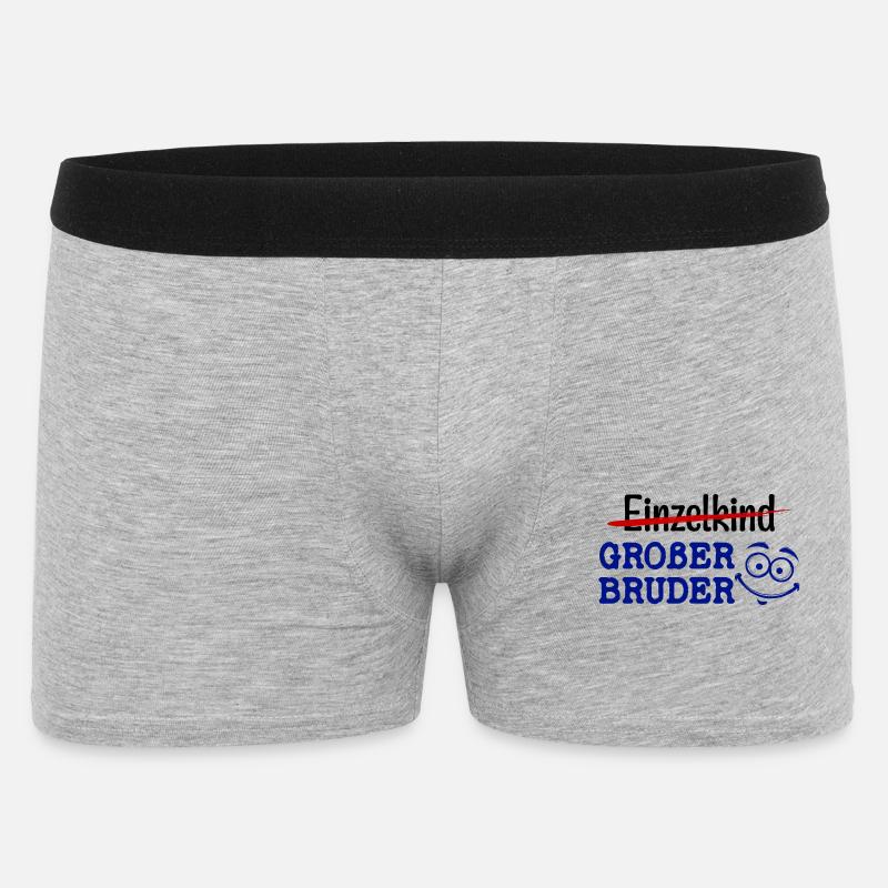 Großer Bruder Statement Einzelkind Geschwister - Männer Boxer Shorts - Grau meliert