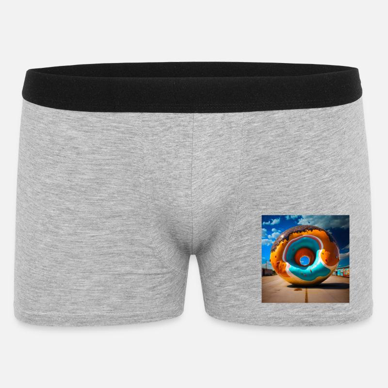 Mega Donut 01 - Männer Boxer Shorts - Grau meliert