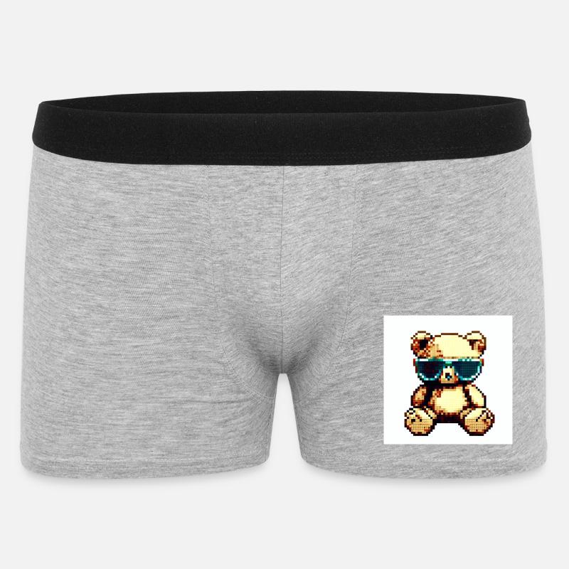 Pixelteddy - Männer Boxer Shorts - Grau meliert