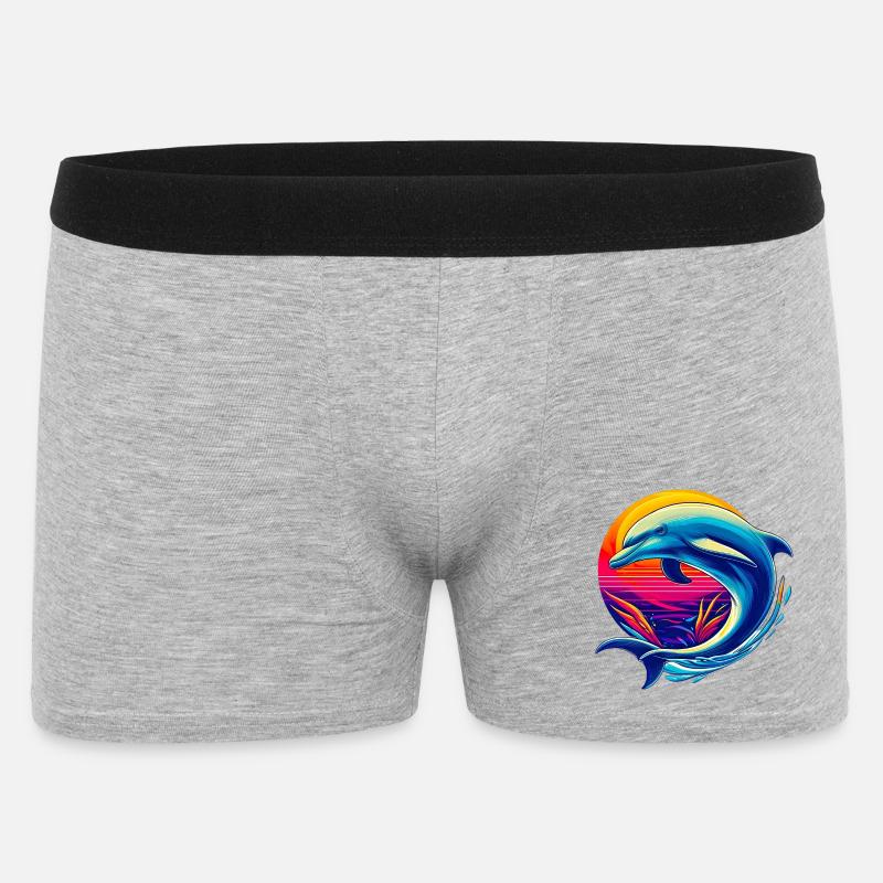 Delfin - Männer Boxer Shorts - Grau meliert