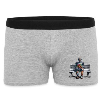 Robot Bench Flowers Robot Love Rusty Art - Men's Boxer Shorts - heather grey - Front