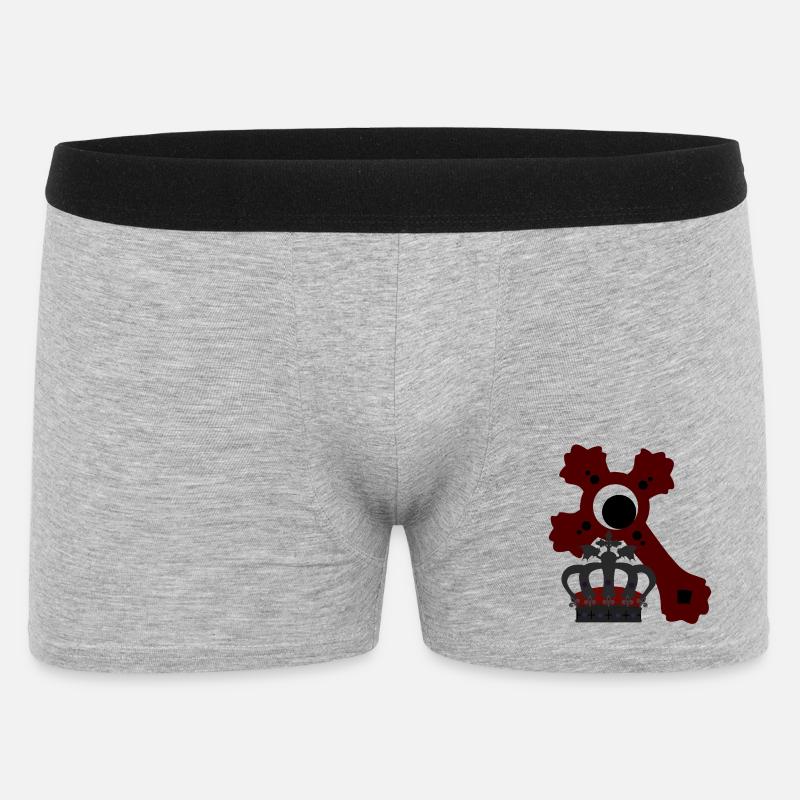 Königs-krone, kreuze, goth, verschenken - Männer Boxer Shorts - Grau meliert