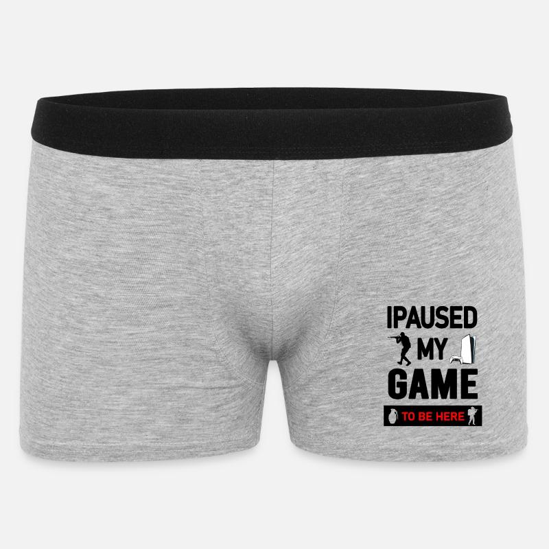 Gaming Console and Controller Graphic Design - Men's Boxer Shorts - heather grey