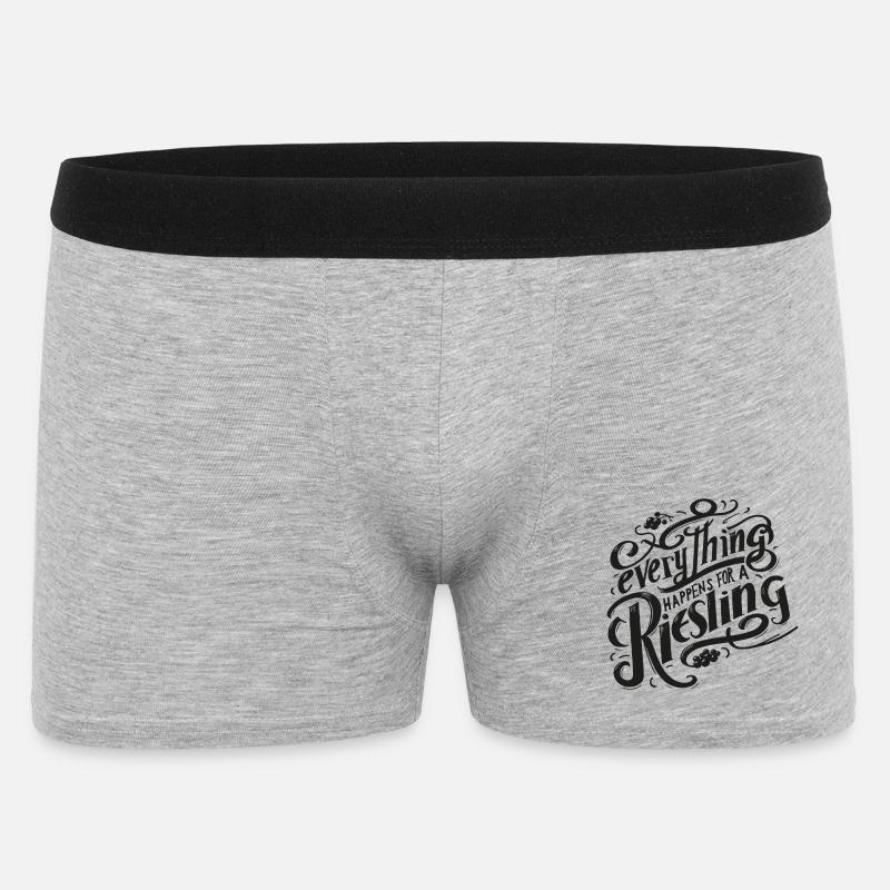 everything happens for a riesling! - Männer Boxer Shorts - Grau meliert