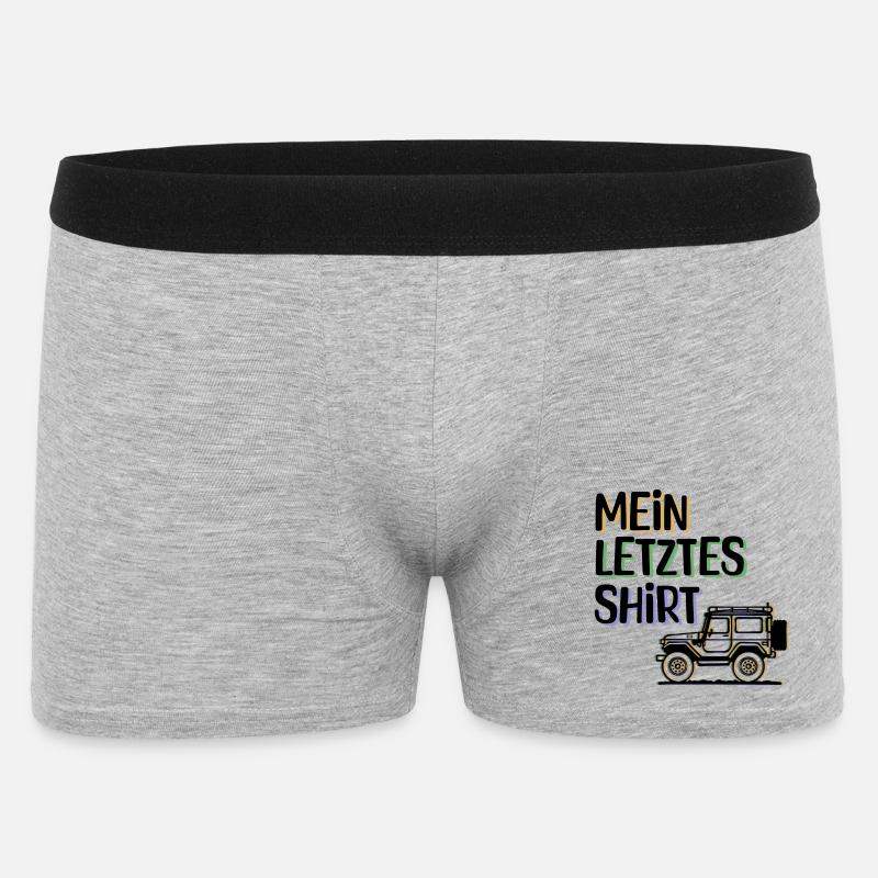 Wanderer Camping Statement Campingplatz Ferien - Männer Boxer Shorts - Grau meliert