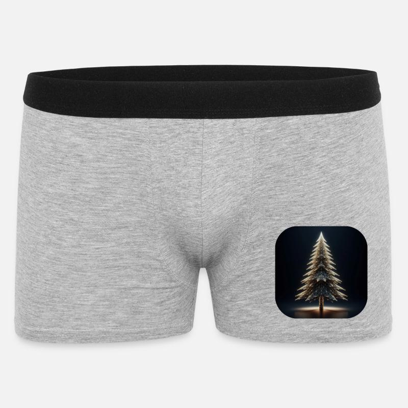 Weihnachtsbaum Polygone Licht Tannenbaum - Männer Boxer Shorts - Grau meliert