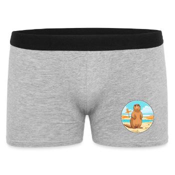 Marmotte aquarelle dessin animé Kawaii Clipart Animal - Boxer Homme - gris chiné - Devant