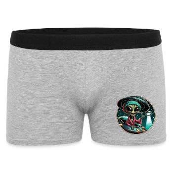Alien detective in UFO light - Men's Boxer Shorts - heather grey - Front