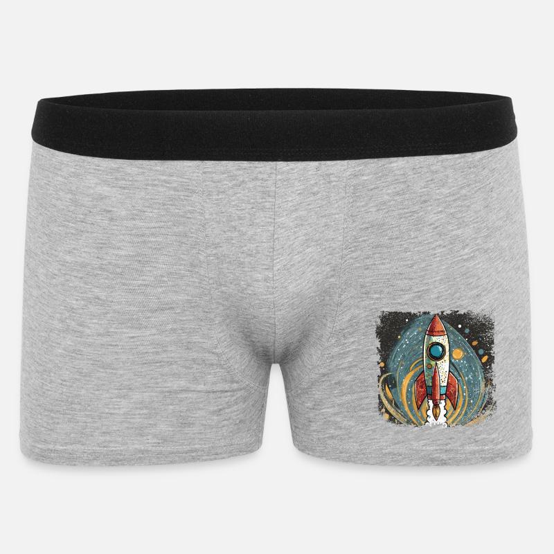 Rakete mit stylischem Design - Männer Boxer Shorts - Grau meliert