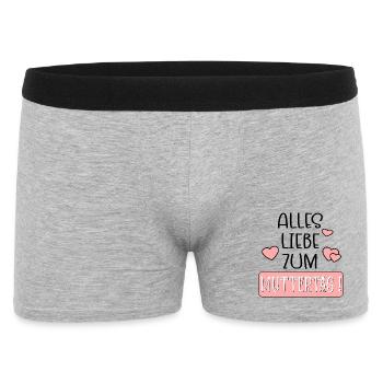 Muttertagssprüche | Alles Liebe Mama - Männer Boxer Shorts - Grau meliert - Vorne