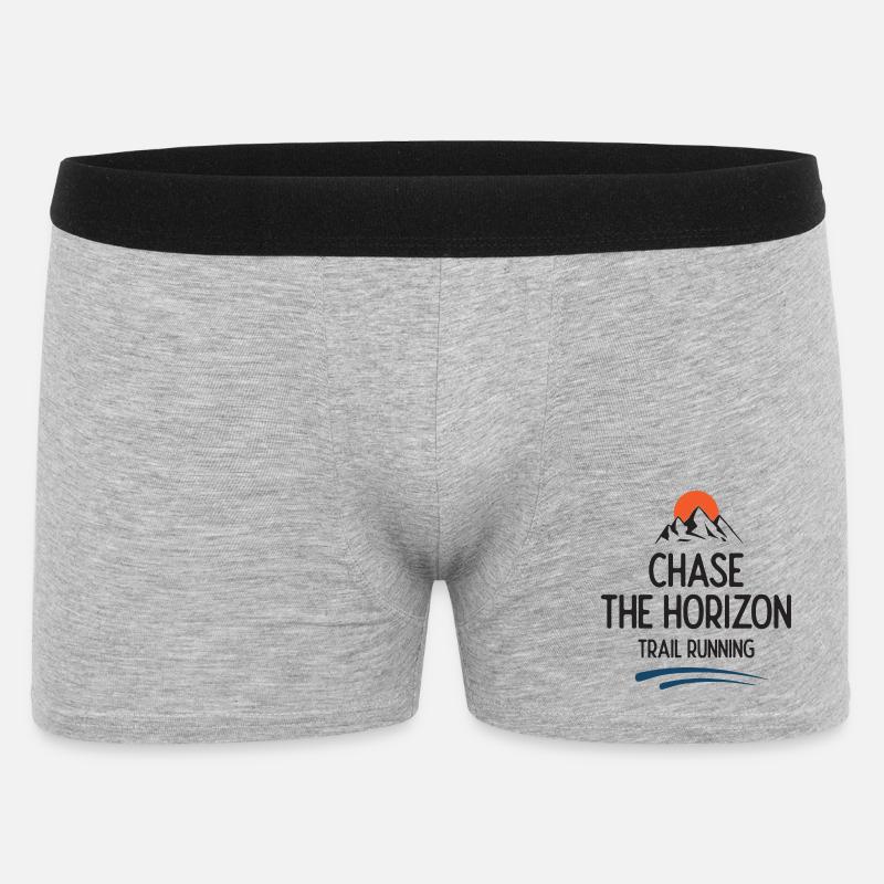 Trailrunning - Jagd auf den Horizont - Männer Boxer Shorts - Grau meliert