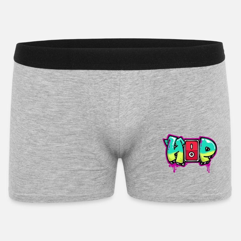 Strassenkunst Graffiti Spraydose Kunst Spruch - Männer Boxer Shorts - Grau meliert