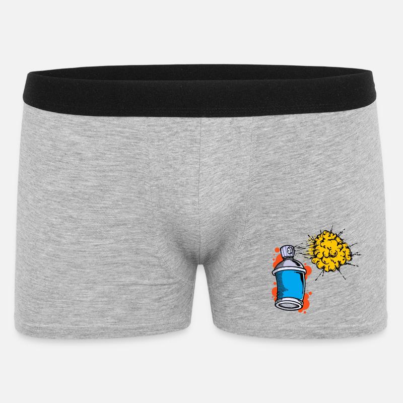 Illustrazione di disegno Graffiti Spray Bomboletta Spruzzatore - Boxer da uomo - grigio melange