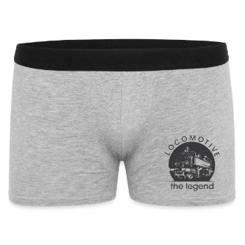 alte Lok Zug Bahn Sächsiche Bahn Symbol Logo - Männer Boxer Shorts - Grau meliert - Vorne