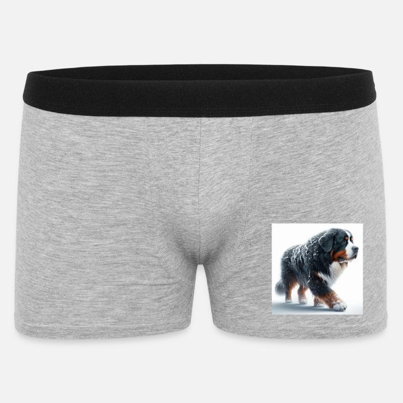 Berner Sennenhund - Männer Boxer Shorts - Grau meliert