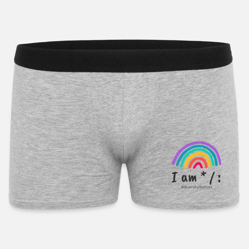 I am * / : #diversitymatters - Männer Boxer Shorts - Grau meliert
