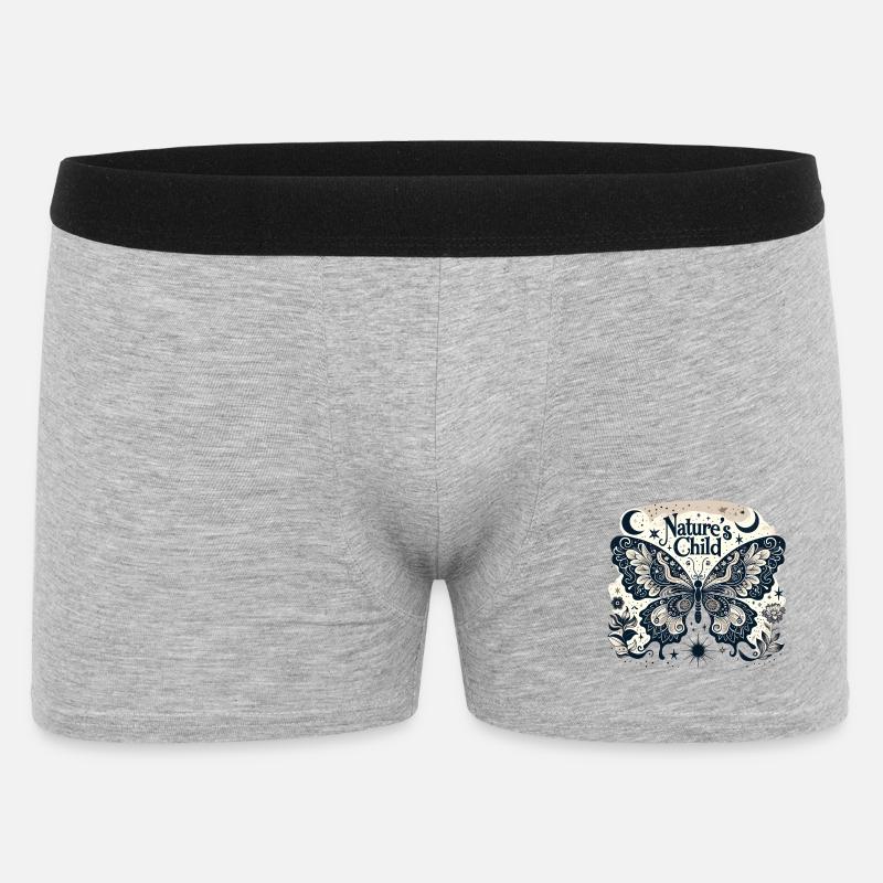 Nature's Child Schmetterling Muster - Männer Boxer Shorts - Grau meliert