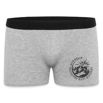 Mountains Adventure Outdoor Nature Illustration Graphic - Men's Boxer Shorts - heather grey - Front