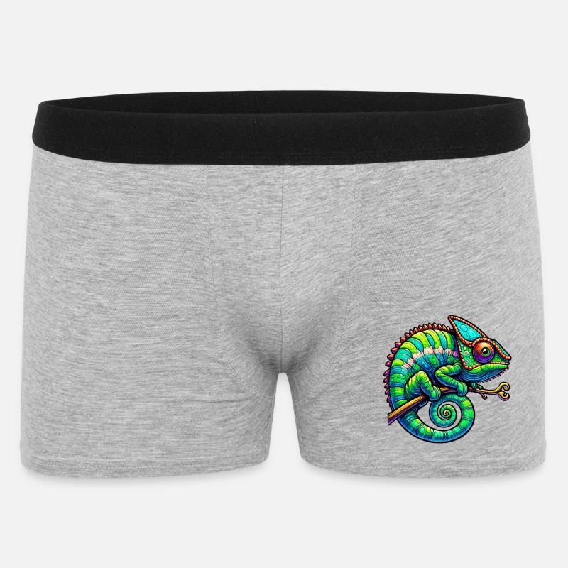 Chamäleon - Männer Boxer Shorts - Grau meliert