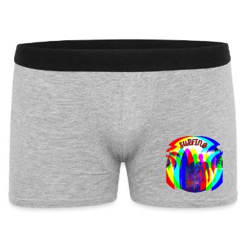 Surfer silhouettes in rainbow colors - Men's Boxer Shorts - heather grey - Front