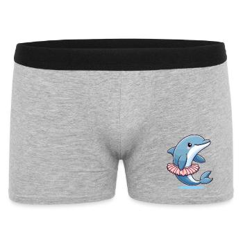 Ballett-Delfin: Anmutige Wellen - Männer Boxer Shorts - Grau meliert - Vorne