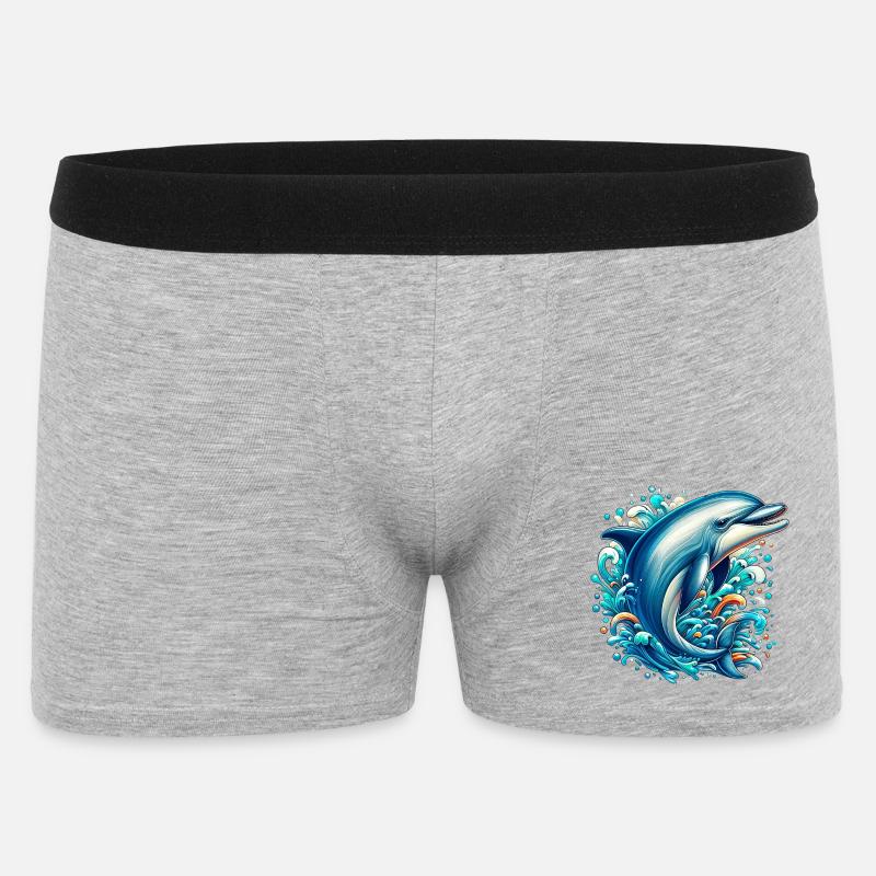 Delfin - Männer Boxer Shorts - Grau meliert