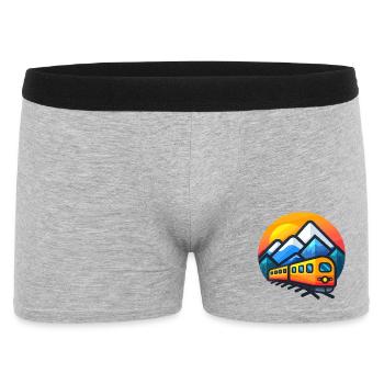 Train Cartoon Style - Men's Boxer Shorts - heather grey - Front