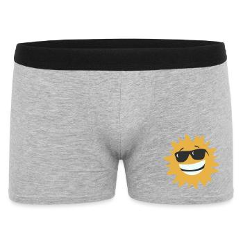 Sunburst lächelt mit Sonnenbrille - Männer Boxer Shorts - Grau meliert - Vorne