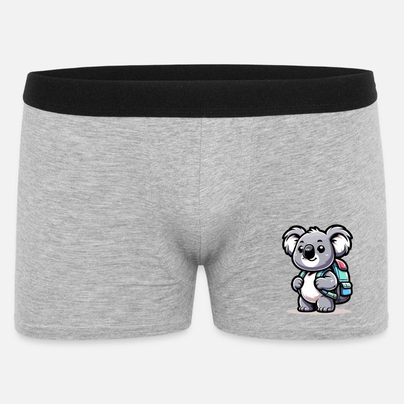 Backpacker Koala: The Globetrotting Buddy - Men's Boxer Shorts - heather grey