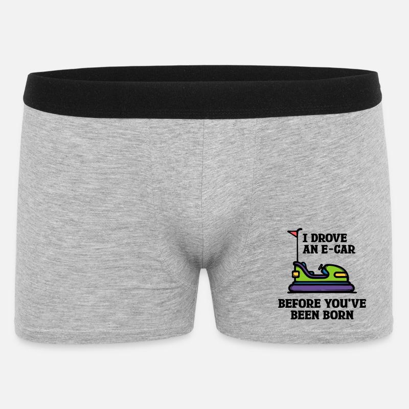Energiespeicher Statement Tanken Strom E-auto - Männer Boxer Shorts - Grau meliert
