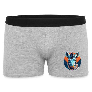 Zèbre chromatique dans un cercle géométrique - Boxer Homme - gris chiné - Devant