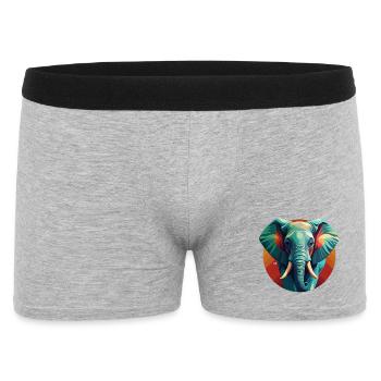 Multicolor Geometric Elephant - Men's Boxer Shorts - heather grey - Front