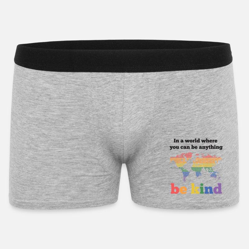 LGBTQ-Pride-Monat - Sei freundlich - Männer Boxer Shorts - Grau meliert