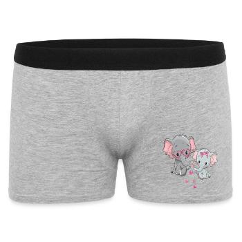Elephants in Love - Men's Boxer Shorts - heather grey - Front