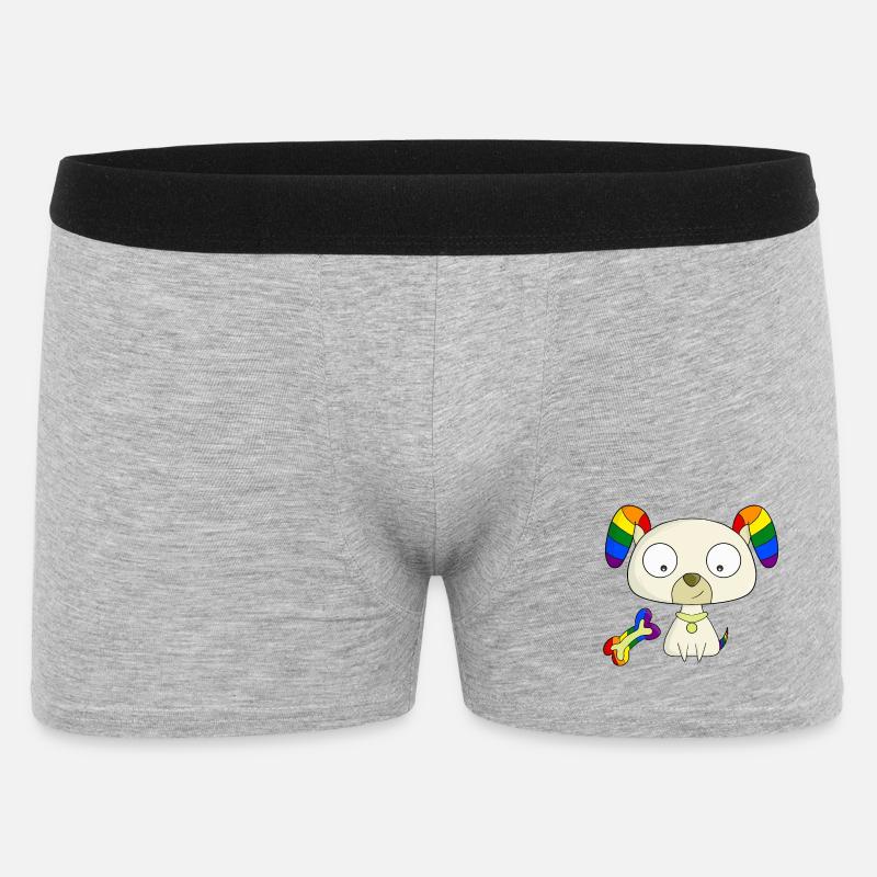 Regenbogen-Welpe - Männer Boxer Shorts - Grau meliert