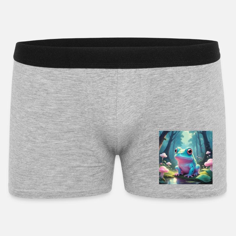 Frosch im Märchenwald - Männer Boxer Shorts - Grau meliert