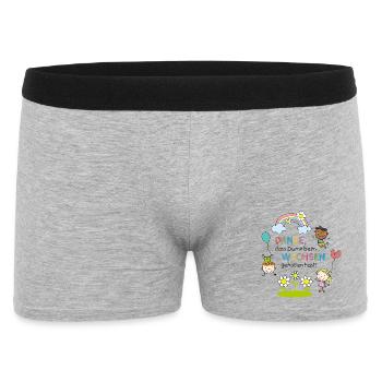 Message de remerciement de la crèche | Enfants - Arc-en-ciel - Fleurs - Boxer Homme - gris chiné - Devant