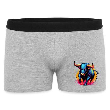 Stier - Männer Boxer Shorts - Grau meliert - Vorne