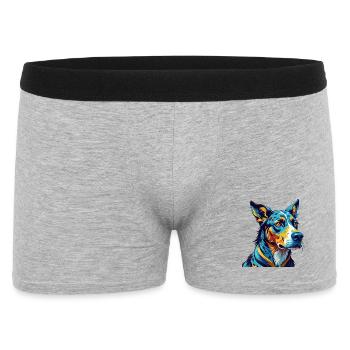 Amerikanischer Leopard Hound Hunderasse Karikatur Kawaii - Männer Boxer Shorts - Grau meliert - Vorne