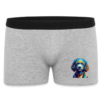 caniche miniature chien race coloré dessin animé kawaii - Boxer Homme - gris chiné - Devant