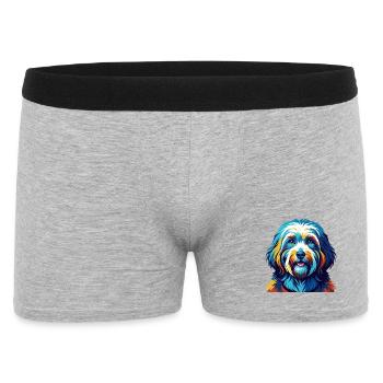 Coton De Tulear Chien Race Coloré Dessin Animé Kawaii - Boxer Homme - gris chiné - Devant