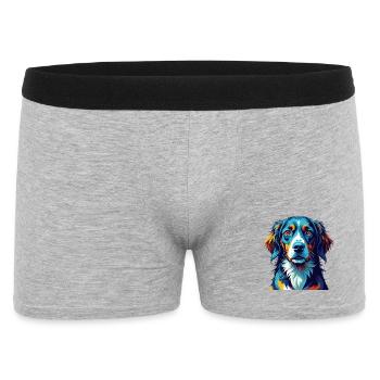 Norwegischer Windhund Rasse Bunte Karikatur Kawaii - Männer Boxer Shorts - Grau meliert - Vorne
