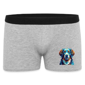 Retriever Hund Rasse Bunt Karikatur Kawaii - Männer Boxer Shorts - Grau meliert - Vorne