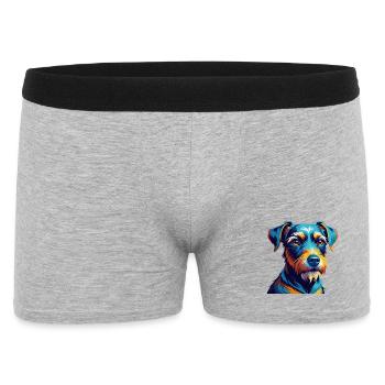 Patterdale Terrier Dog Breed Cartoon Kawaii - Men's Boxer Shorts - heather grey - Front