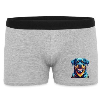 Rottweiler Chien Race Coloré Dessin Animé Kawaii - Boxer Homme - gris chiné - Devant
