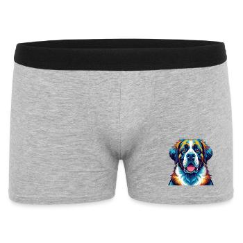 Saint Bernard Dog Breed Colorful Cartoon Kawaii - Men's Boxer Shorts - heather grey - Front
