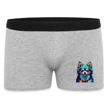 Pommersche Hunderasse Bunte Karikatur Kawaii - Männer Boxer Shorts - Grau meliert - Vorne