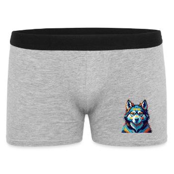 Seppala Sibirische Schlittenhunderasse Karikatur Kawaii - Männer Boxer Shorts - Grau meliert - Vorne